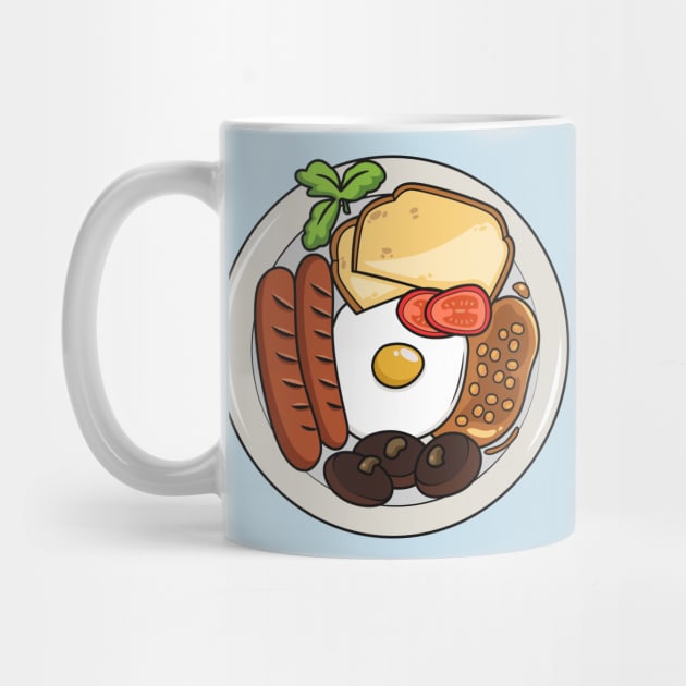 English breakfast cartoon illustration by Miss Cartoon